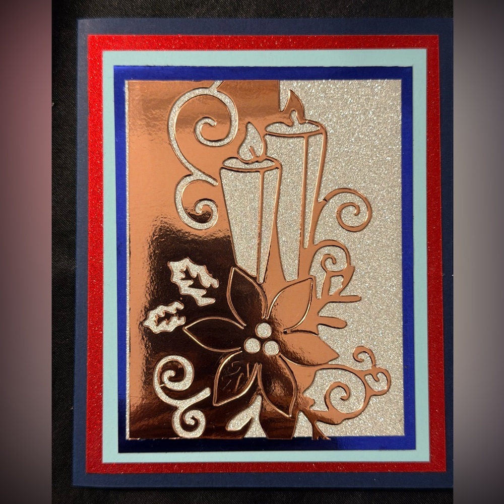 19. Elegant Rose Gold Foil and Red and White Glitter Design